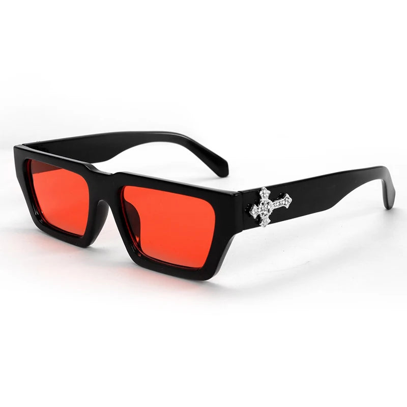 Luxury Rhinestone Cross Fashion Glasses