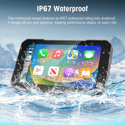 Motorcycle Wireless Touch Screen 5-inch - CarPlay & Android Auto