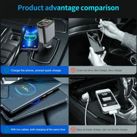 4in1 Retractable Car Charger with USB Roof Star