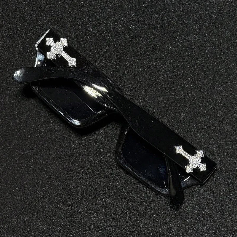 Luxury Rhinestone Cross Fashion Glasses