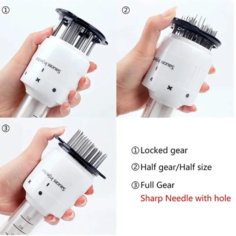 2 In 1 Meat Tenderizer Marinade Injector Barbecue Seasoning Sauce Injectors