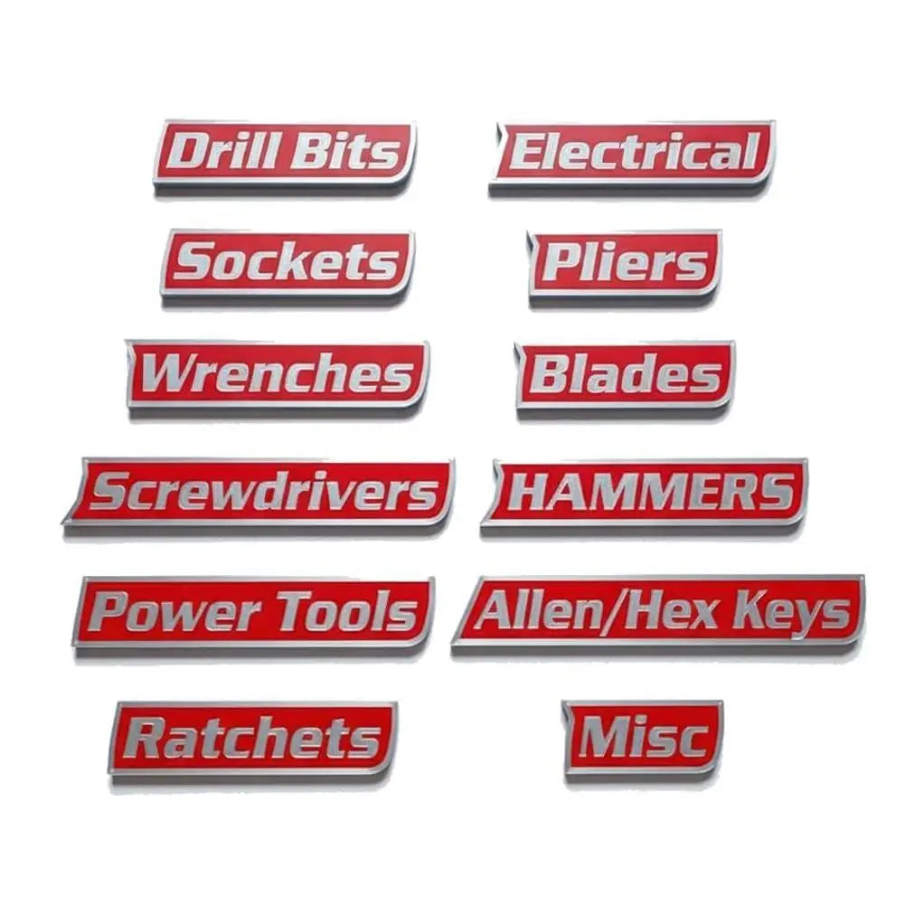 Aangepaste Premium Magnetische Gereedschapskistetiketten voor Gereedschapsorganisatie - 12 Stuks Hoogwaardige 3D 💯Geprinte Gepersonaliseerde Magneten💯