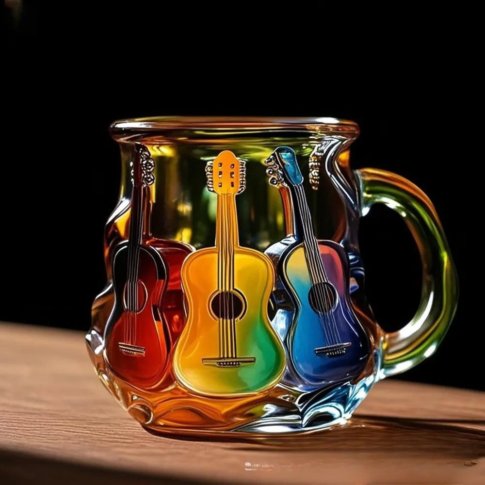 Handmade Cute Guitar Art Mug