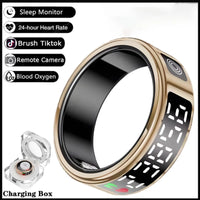 Smart Ring LED Display Screen Heart Rate Blood Oxygen Monitoring Multi Sports