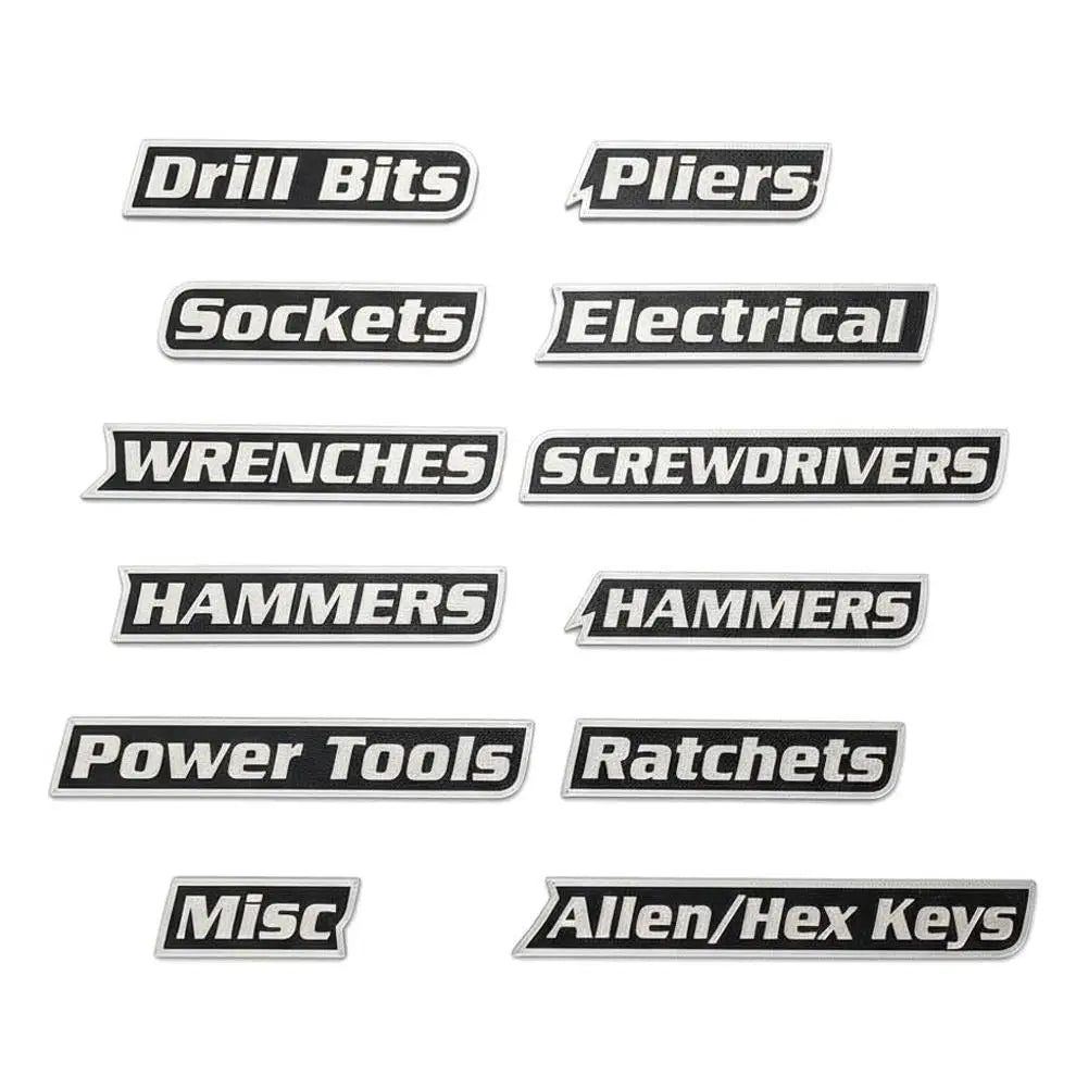 Aangepaste Premium Magnetische Gereedschapskistetiketten voor Gereedschapsorganisatie - 12 Stuks Hoogwaardige 3D 💯Geprinte Gepersonaliseerde Magneten💯
