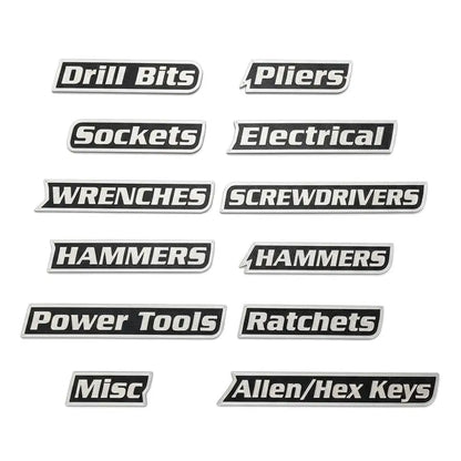 Aangepaste Premium Magnetische Gereedschapskistetiketten voor Gereedschapsorganisatie - 12 Stuks Hoogwaardige 3D 💯Geprinte Gepersonaliseerde Magneten💯