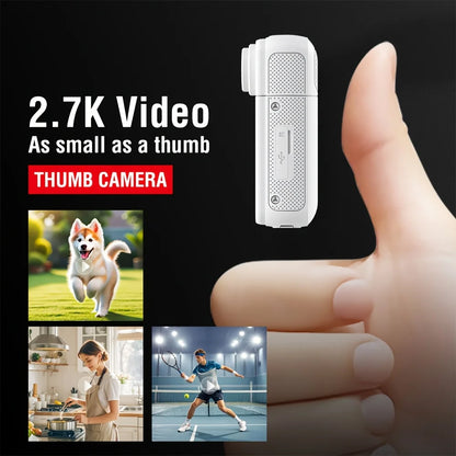 2.7K 180° Mini Cam 2.7K Thumb Sports Camera 1.4 Inch WiFi 180°Action Camera For Motor Cycling Recorder Outdoor Mini Cam Pet Vlog