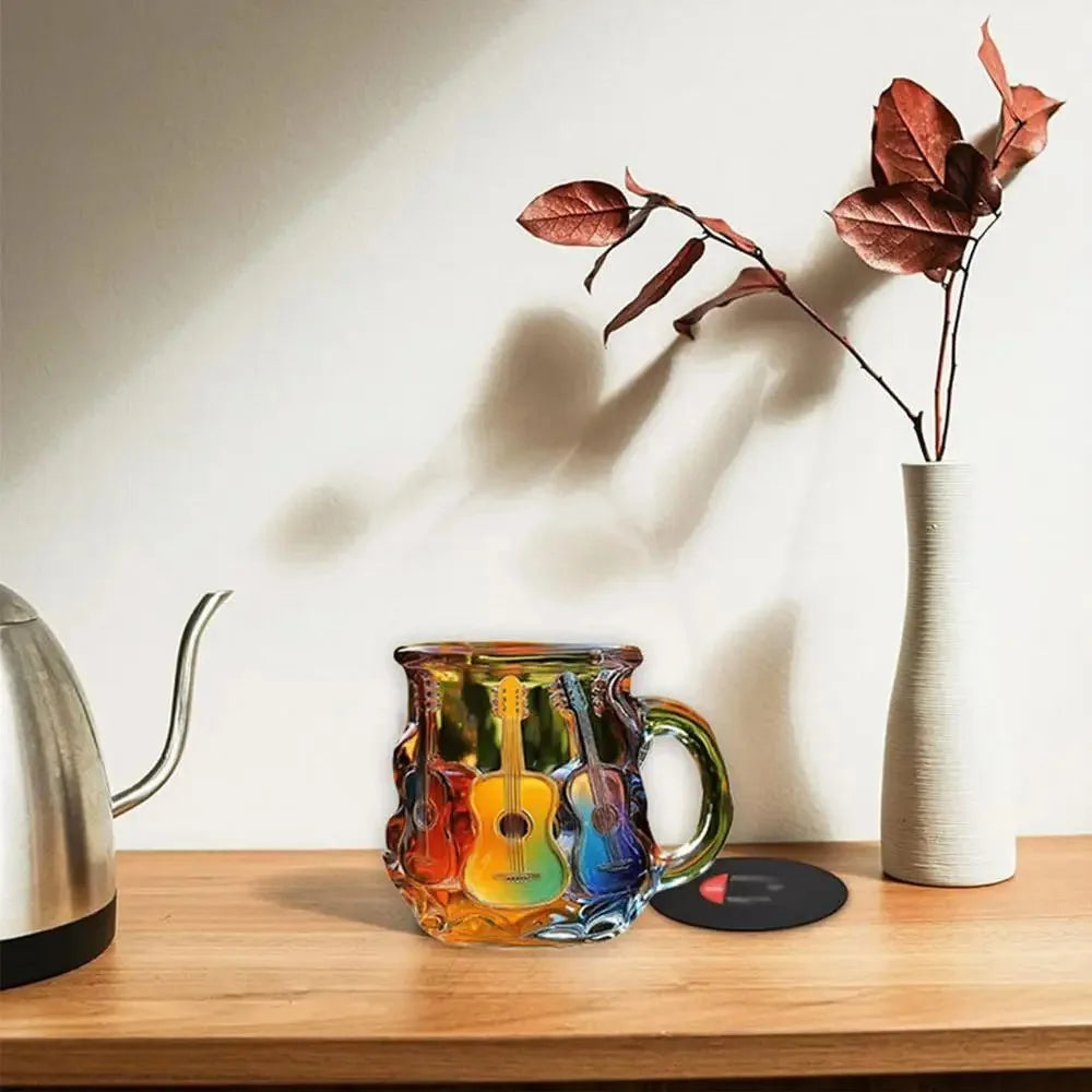 Handmade Cute Guitar Art Mug