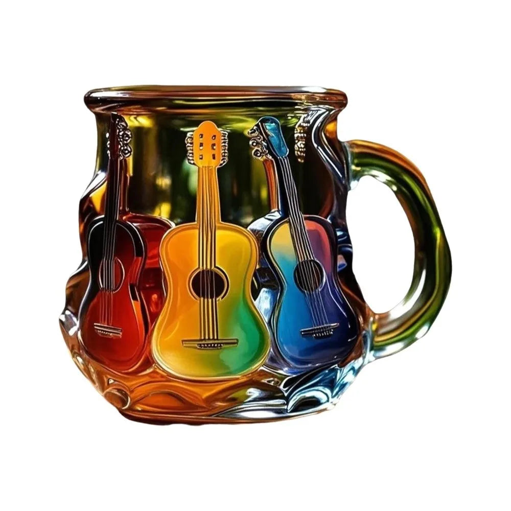 Handmade Cute Guitar Art Mug