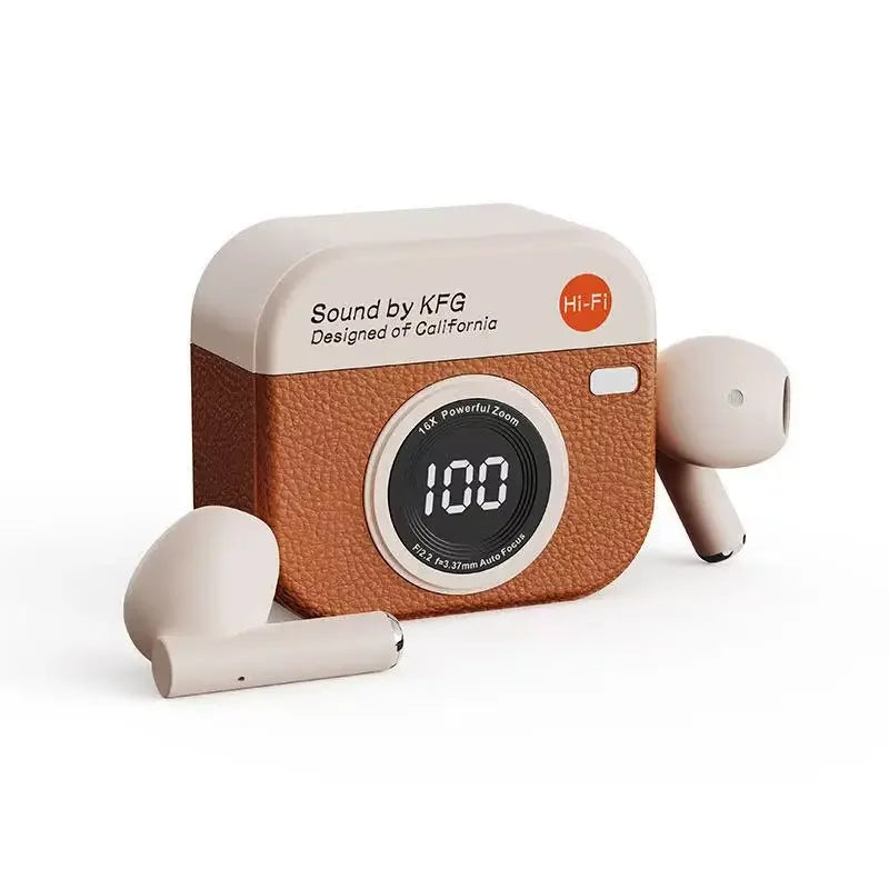 Retro Camera Style Headset - Bluetooth 5.4 - Noise Cancelling