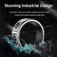 Smart Ring LED Display Screen Heart Rate Blood Oxygen Monitoring Multi Sports