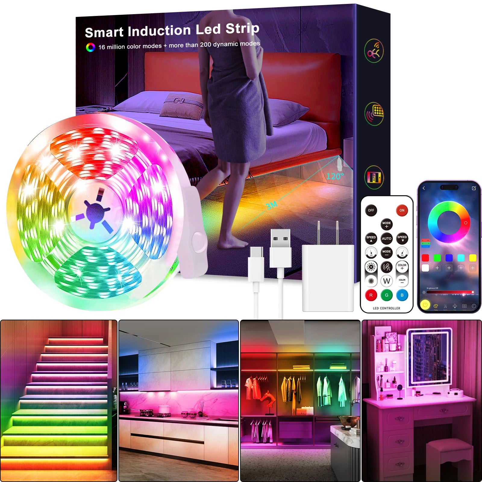 Led Strip 5V USB Motion Sensor