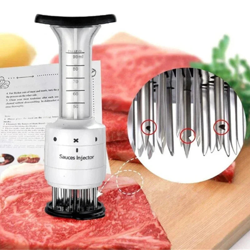 2 In 1 Meat Tenderizer Marinade Injector Barbecue Seasoning Sauce Injectors