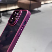 Transparent Cell Phone Holder + Lens Film Combo Cell Phone Case