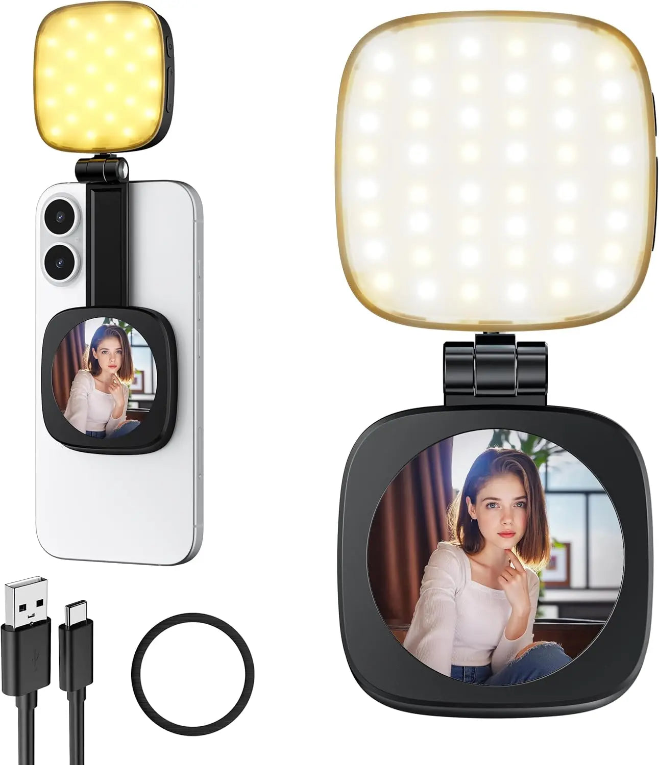 Magnetic Selfie Light & Mirror