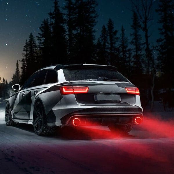 Car fire flame LED exhaust tip