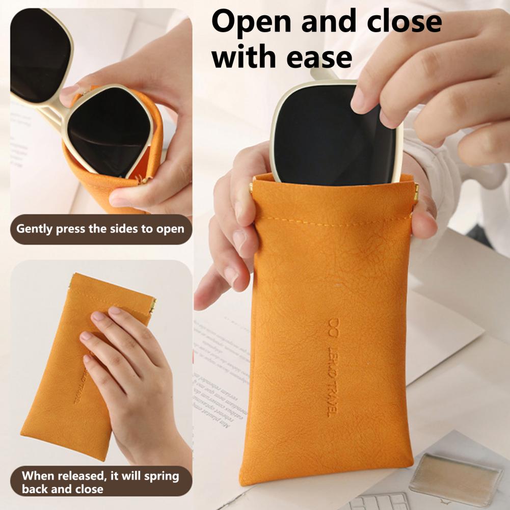 Snap Closure Leather Organizer Pouch