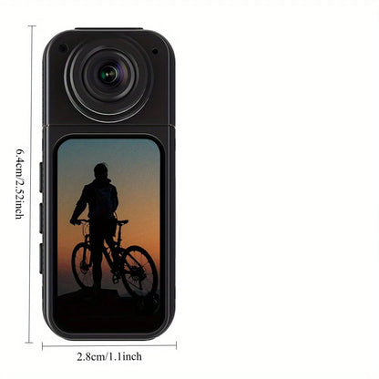 2.7K 180° Mini Cam 2.7K Thumb Sports Camera 1.4 Inch WiFi 180°Action Camera For Motor Cycling Recorder Outdoor Mini Cam Pet Vlog