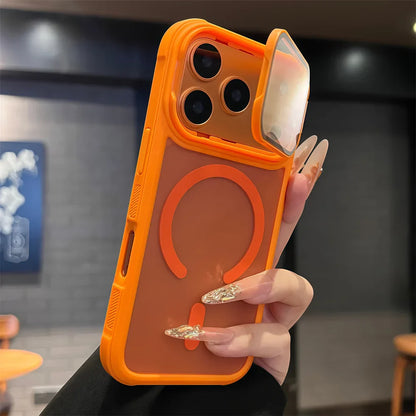 Cás iPhone Leis an gCosaint Lánscáthán agus Tacaíocht Miotailánach Casadh