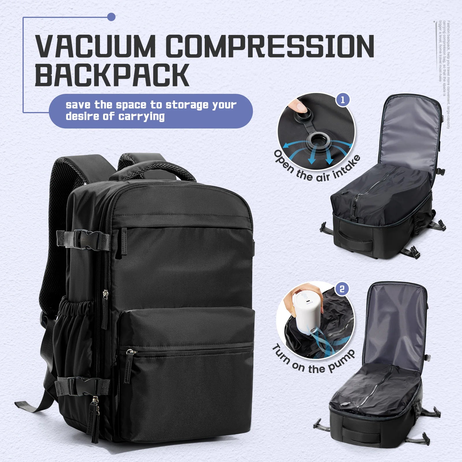 Vacuum Compression Backpack - Pump Free 🎁 Gift