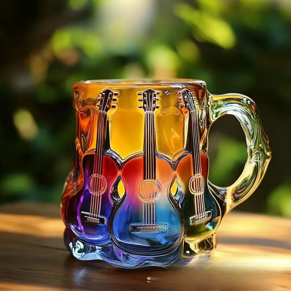 Handmade Cute Guitar Art Mug