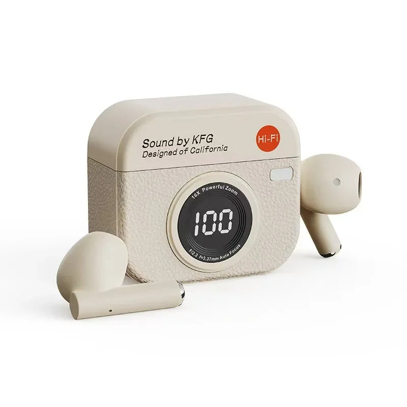 Retro Camera Style Headset - Bluetooth 5.4 - Noise Cancelling