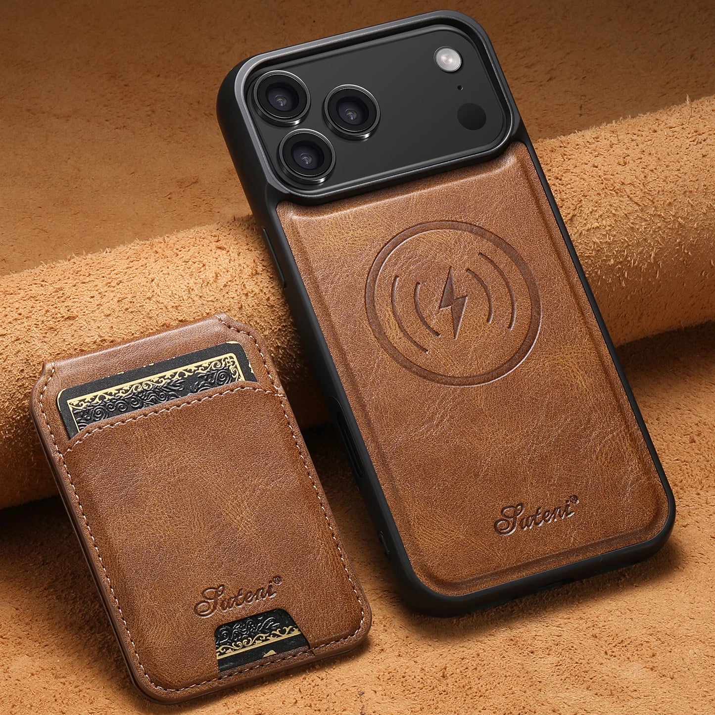 Funda para teléfono con tarjetero magnético 2 en 1 para la serie Zaho iPhone 17