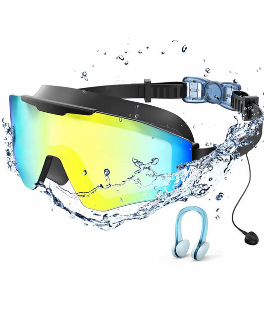 Windom Swim Goggles for Adults & Kids - Anti-Fog Full-Coverage, 3-Color UV Lens, Waterproof Earplugs & Nose Clip