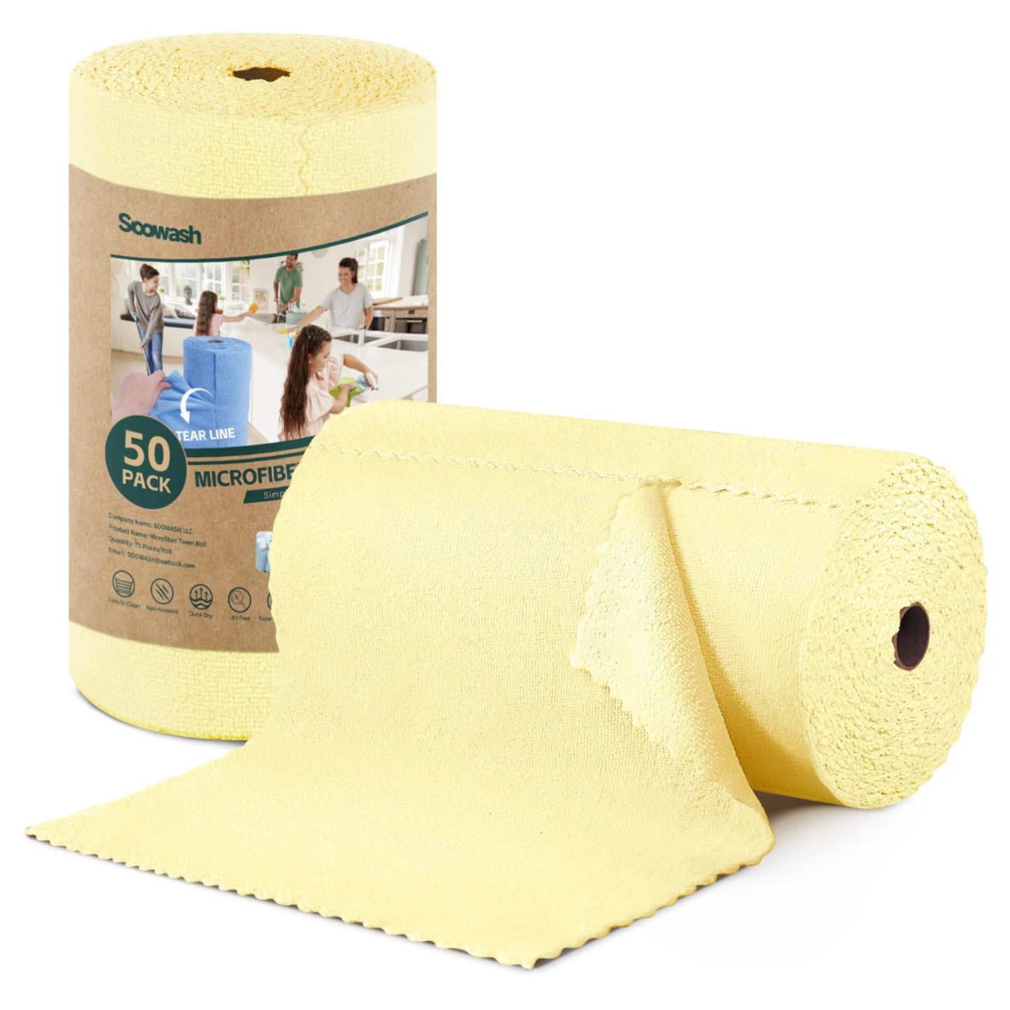 🧼🌀 Microfiber Cleaning Cloths Roll