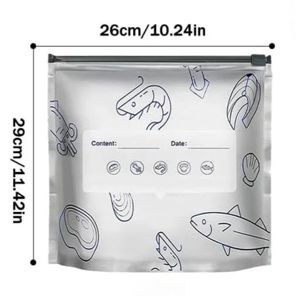 🛡️🥬 Reusable thickened upright aluminum foil sealing storage bags with label