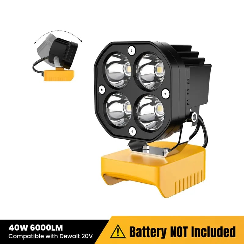 LED-Arbeitsleuchte kompatibel mit Milwaukee 18V-Akku/Dewalt 18V- und 20V-Akku