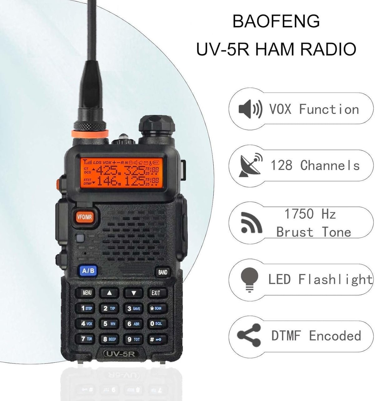 2PCS UV-5R Ham Radio Handheld Walkie