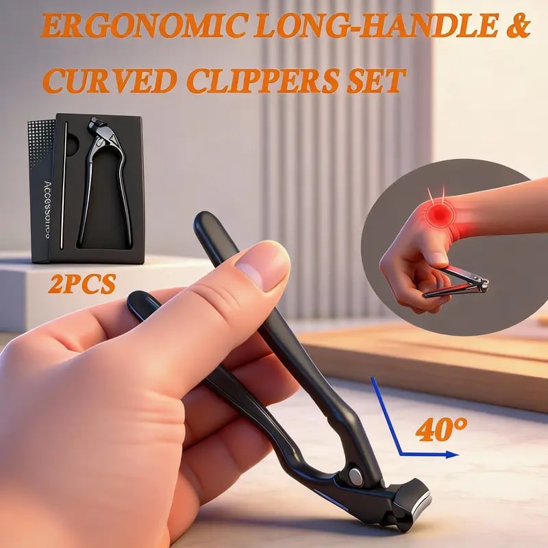 Black Curved Nail Clipper – Ergonomic & Easy for Seniors