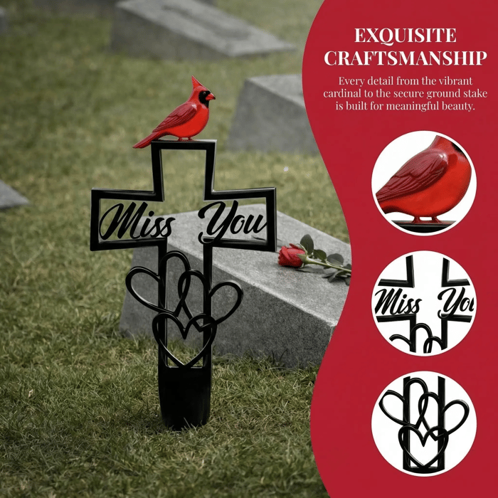 🐦💖 Metal Cemetery Memorial Plaque for Remembrance ✝️
