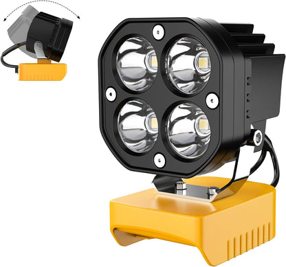 LED-Arbeitsleuchte kompatibel mit Milwaukee 18V-Akku/Dewalt 18V- und 20V-Akku