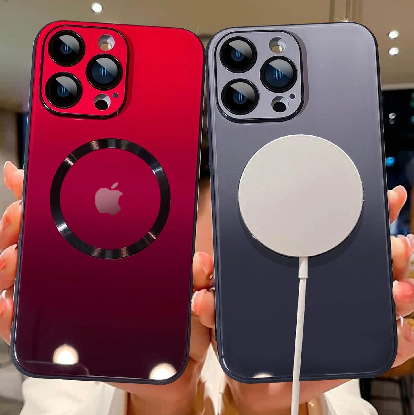 Gradient Magnetic Glass Protective Case For iPhone