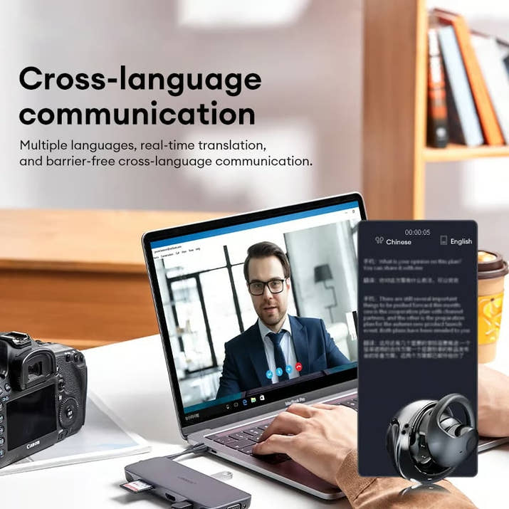 AI Translation Wireless OWS Bluetooth 5.4 Earphones (Fit iOS & Android)