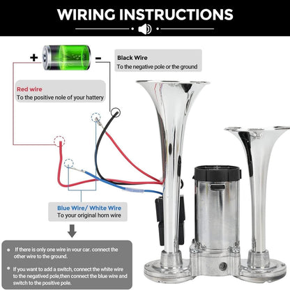 2026 Upgraded 12V Dual Air Horn Kit
