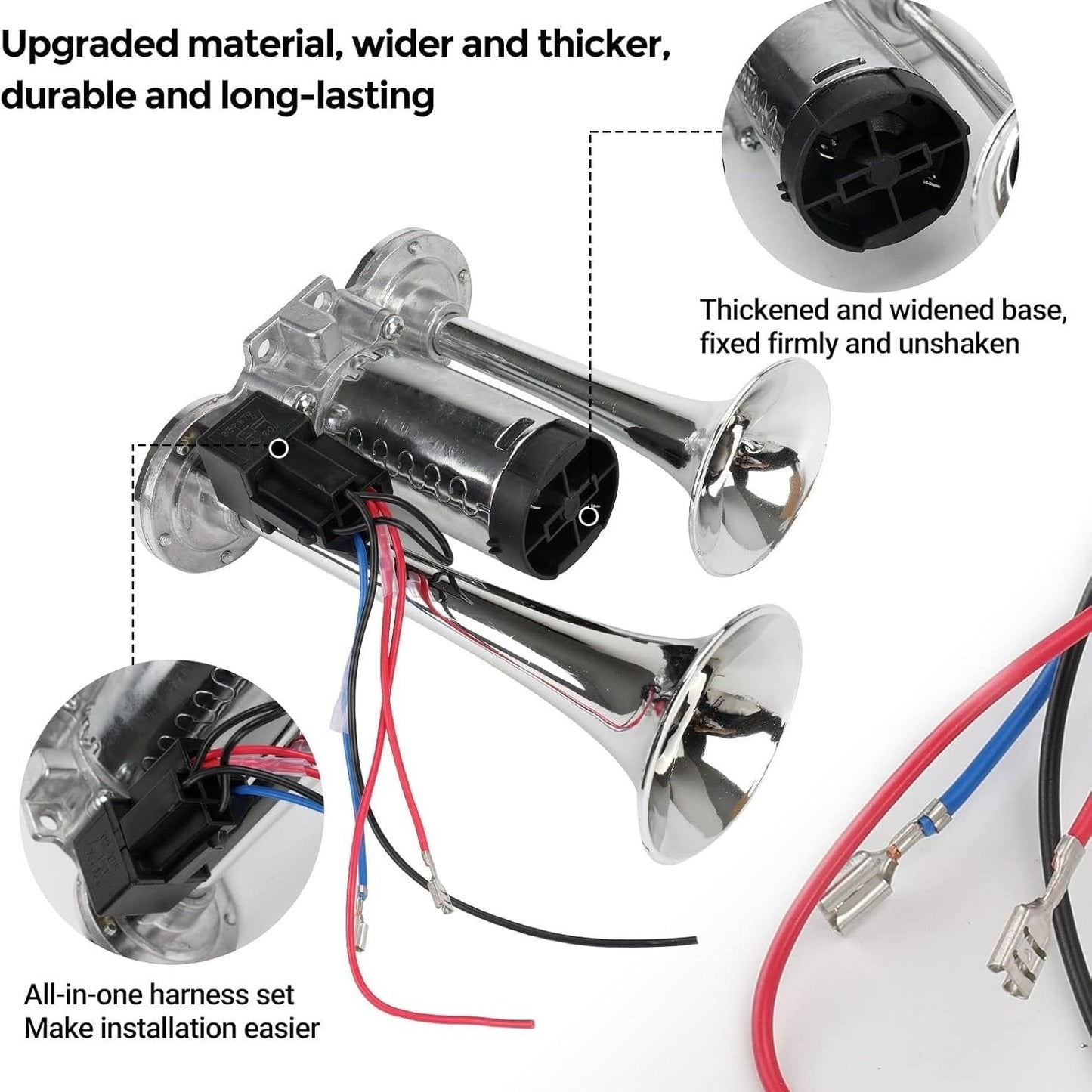 2026 Upgraded 12V Dual Air Horn Kit