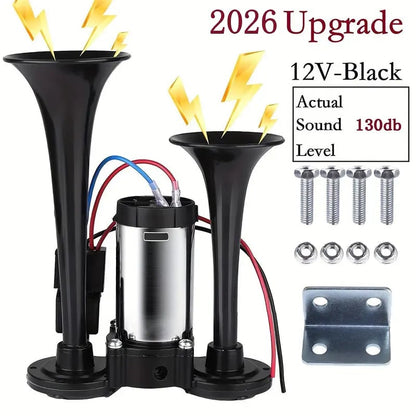 2026 Upgraded 12V Dual Air Horn Kit