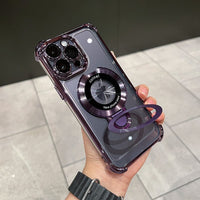 New In Phone Case for iPhone 17 Series - Four Corners Air Cushion Anti-fall Case for iPhone with Invisible Ring Stand