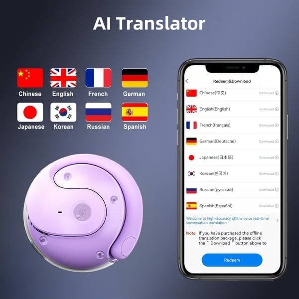 AI Translation Wireless OWS Bluetooth 5.4 Earphones (Fit iOS & Android)