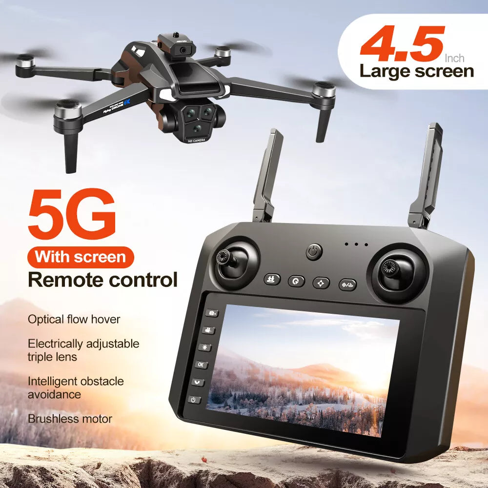 Zaho™ Drone WIFI FPV 4K Dual Camera Obstacle Avoidance 4.5" Screen