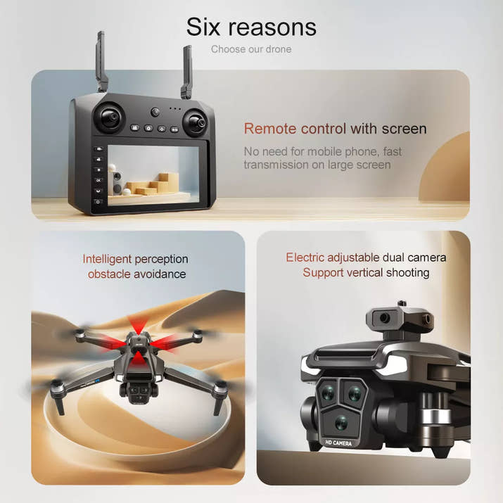 Zaho™ Drone WIFI FPV 4K Dual Camera Obstacle Avoidance 4.5