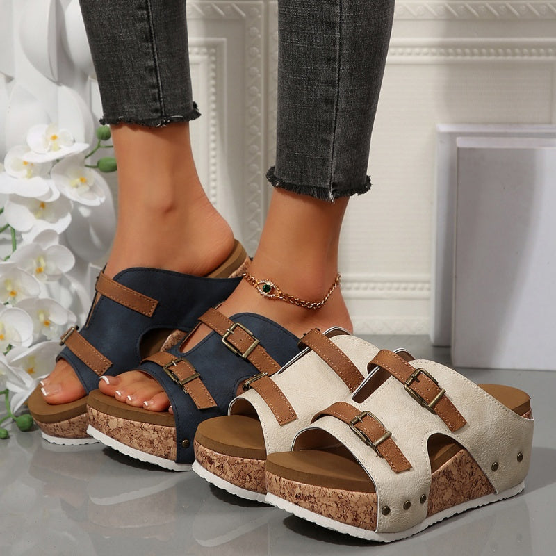 Women's Fashion Cutout Platform Wedge Sandals - Summer 2025