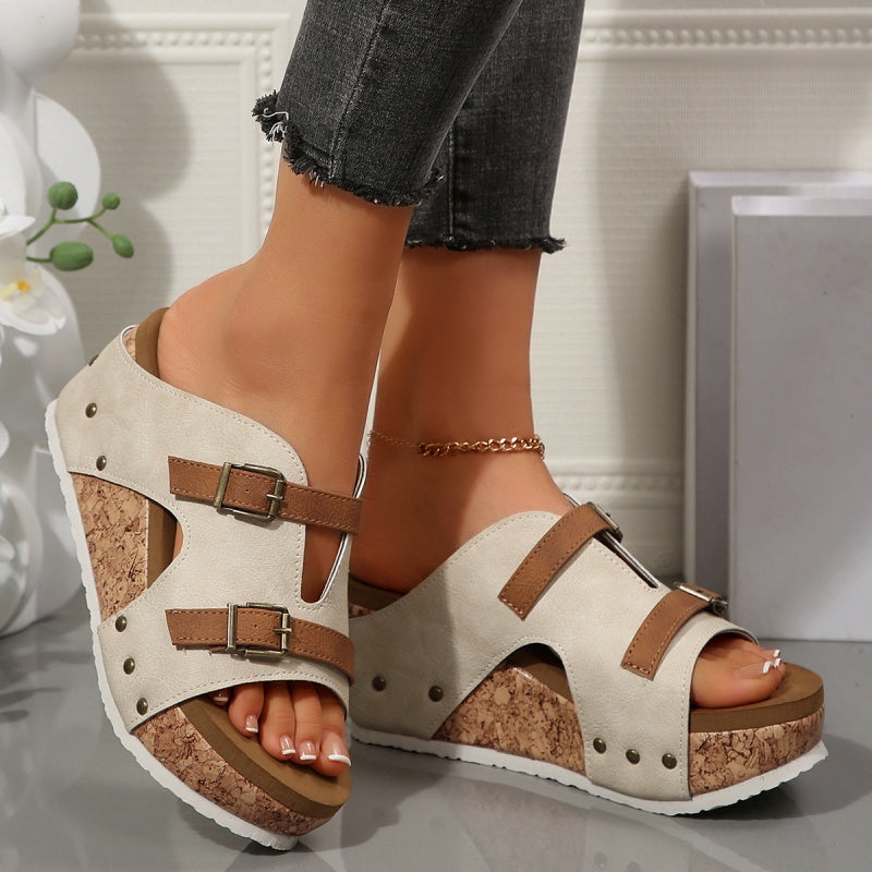 Women's Fashion Cutout Platform Wedge Sandals - Summer 2025