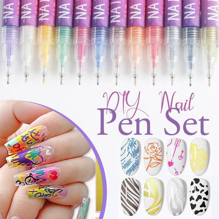 12 Colors Nail Art Pens Set