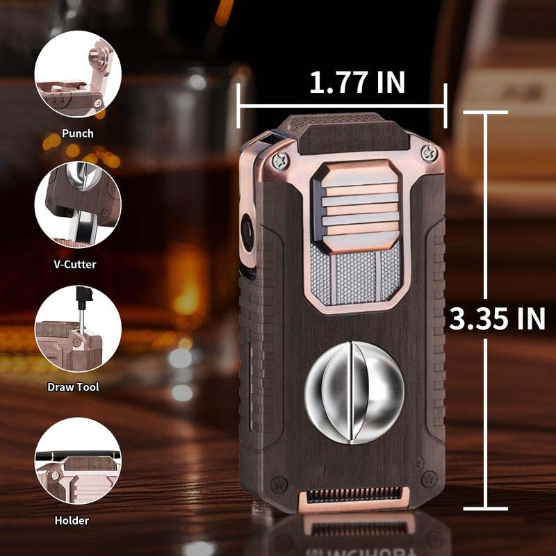 5-in-1 Refillable Cigar Torch Lighter with Cutter✨Buy 2, Free Shipping 🚚
