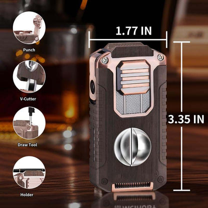5-in-1 Refillable Cigar Torch Lighter with Cutter✨Buy 2, Free Shipping 🚚