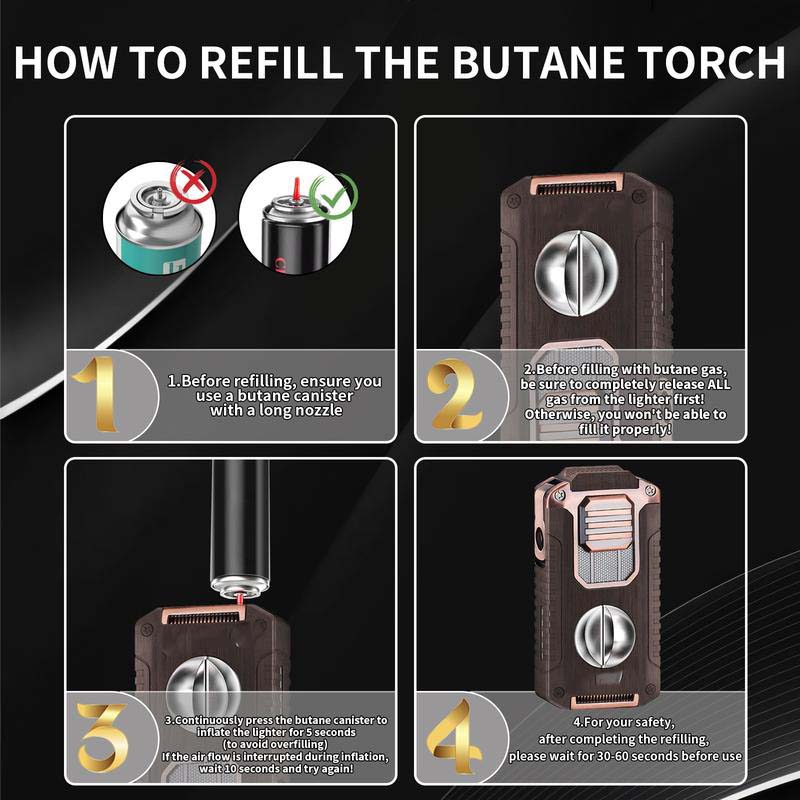 5-in-1 Refillable Cigar Torch Lighter with Cutter✨Buy 2, Free Shipping 🚚